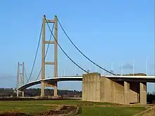 View from the south bank showing the curvature of the bridge