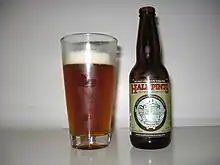 Half Pints's Humulus Ludicrous, an extremely hoppy double IPA, with a published bitterness rating of 100 IBU
