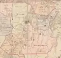 Map from the 1840s of the Hundred of Liverpool in western Sydney, Australia.