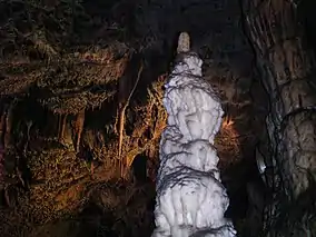 Stalagmite in Baradla cave in Jósvafő