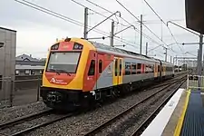 A Hunter railcar at Broadmeadow station