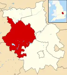 Huntingdonshire shown within Cambridgeshire