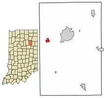 Location of Andrews in Huntington County, Indiana.