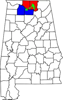 Location of Huntsville–Decatur, AL