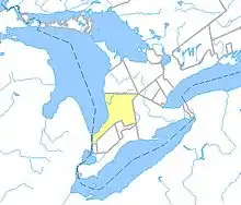 Original extent of the Huron Tract.