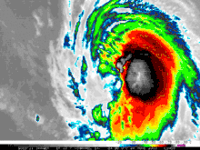 Infrared satellite loop of Hurricane Celia intensifying on June 24