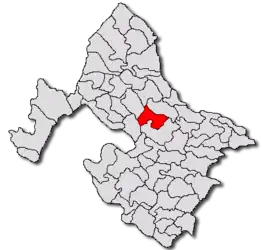 Location in Mehedinți County