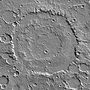 Shaded relief topographic map of Huygens crater