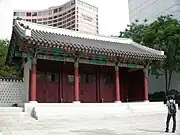 Restored main entrance into the complex, Josun Hotel seen in background (2011)