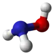 Ball-and-stick model of hydroxylamine