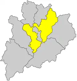 Location of the district in Meizhou