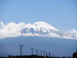 View of Mount Ararat (Ağrı in Turkish) from Iğdır