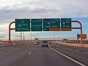 Interstate 25 (Pan-American Freeway) approaching the Big I interchange in Albuquerque, New Mexico, USA
