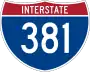Interstate 381 and State Route 381 marker