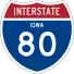 Interstate 80 (Iowa) route marker