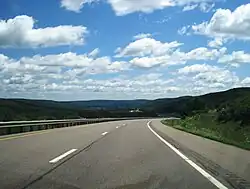 Eastbound I-86 in Almond
