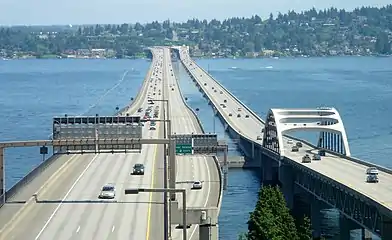 I-90 crossing Lake Washington in Washington state