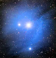 22 Scorpii in the IC 4605 reflection nebula, one of a collection of diffuse and dark nebulae in the Rho Ophiuchi cloud complex