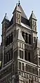 Upper part of the tower by Chantrell of the St. Salvator's Cathedral in Bruges, (Belgium)