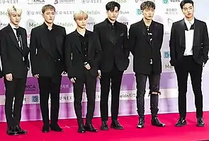 iKon in January 2019From left to right: Song, DK, Jay, Chan, Bobby, Ju-ne
