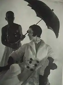 Professional model Dovima, in a 1950s ad.