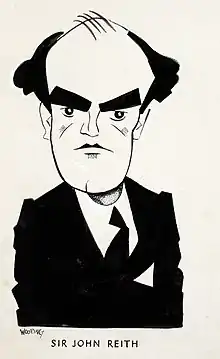 Image 58Caricature of Sir John Reith, by Wooding (from History of broadcasting)