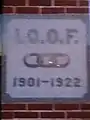 Cornerstone of IOOF building at 223-225 South Grand Avenue