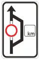 Advance sign for route avoiding restriction