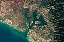 Pearl Harbor, Hawaii in 2009 from International Space Station