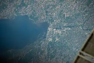 Taken from the International Space Station on June 17, 2022; north is oriented to the left