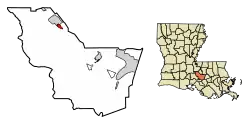 Location of Grosse Tete in Iberville Parish, Louisiana