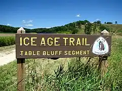 Sign at the Table Bluff segment near Cross Plains