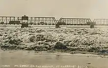 Ice Buildup on Maumee River at Cherry Street Bridge in Toledo, Ohio, 1924