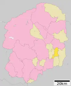 Location of Ichikai in Tochigi Prefecture