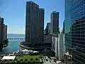 Icon Brickell viewed from the north from the Southeast Financial Center parking garage