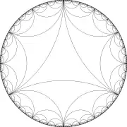 Line drawing of tessellation by ideal triangles
