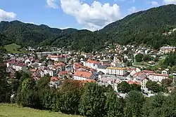 Idrija and its town center