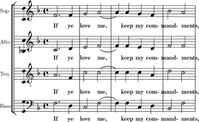 Music score of "If ye love me"