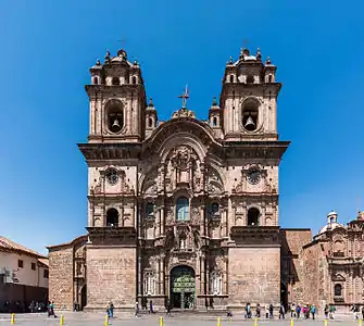 Iglesia de la Compañía de Jesús, Cusco, Peru, built between 1576 and 1668, by Jean-Baptiste Gilles and Diego Martínez de Oviedo.