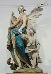 Rococo - Tobias and the Angel, by Ignaz Günther, 1763, limewood, Bürgersaalkirche, Munich, Germany
