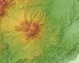 Relief map of Iizuna Volcano