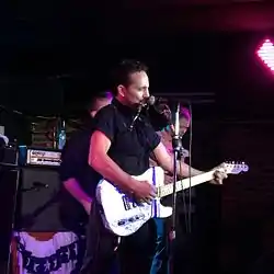 Reilly (front) performing at the Mercury Lounge in New York City on July 16, 2015