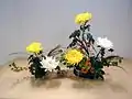 Rinpa using yellow and white chrysanthemums