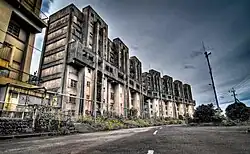 Abandoned apartment buildings on 
Ikeshima