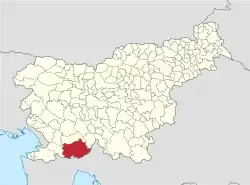 The location of the Municipality of Ilirska Bistrica