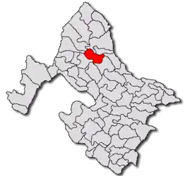 Location in Mehedinți County