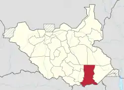 Location of Imatong State in South Sudan