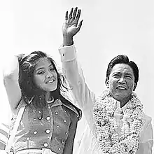 Image 13Ferdinand Marcos (pictured with his daughter Imee) was a Philippine dictator and kleptocrat. His regime was infamous for its corruption. (from Political corruption)
