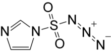 Space-filling model of the imidazole-1-sulfonyl azide molecule