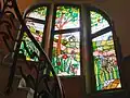Stained glass in the staircase